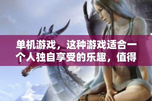 单机游戏，这种游戏适合一个人独自享受的乐趣，值得尝试与探索。