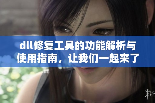 dll修复工具的功能解析与使用指南，让我们一起来了解如何修复dll问题