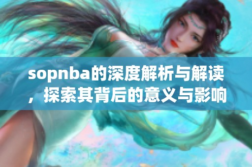 sopnba的深度解析与解读，探索其背后的意义与影响力