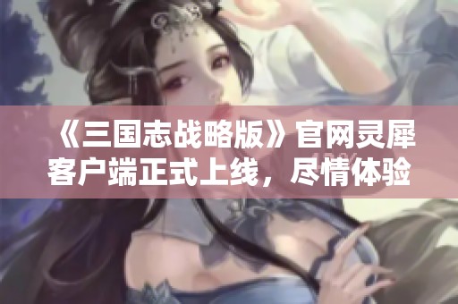 《三国志战略版》官网灵犀客户端正式上线，尽情体验全新游戏魅力