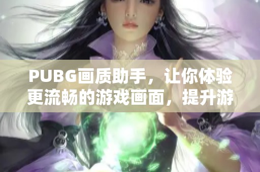 PUBG画质助手，让你体验更流畅的游戏画面，提升游戏乐趣！