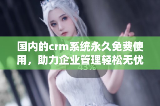 国内的crm系统永久免费使用，助力企业管理轻松无忧