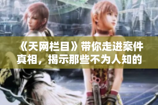 《天网栏目》带你走进案件真相，揭示那些不为人知的故事和背后秘密
