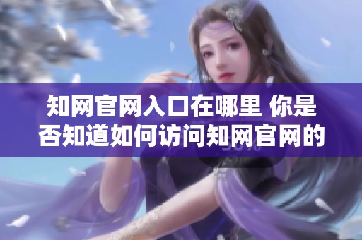 知网官网入口在哪里 你是否知道如何访问知网官网的入口页面呢
