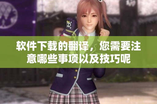 软件下载的翻译，您需要注意哪些事项以及技巧呢