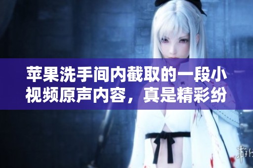 苹果洗手间内截取的一段小视频原声内容，真是精彩纷呈让我印象深刻