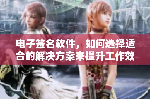 电子签名软件，如何选择适合的解决方案来提升工作效率