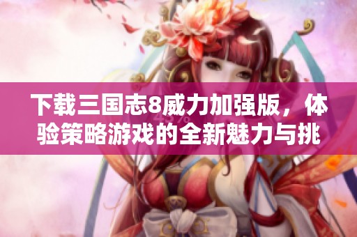 下载三国志8威力加强版，体验策略游戏的全新魅力与挑战