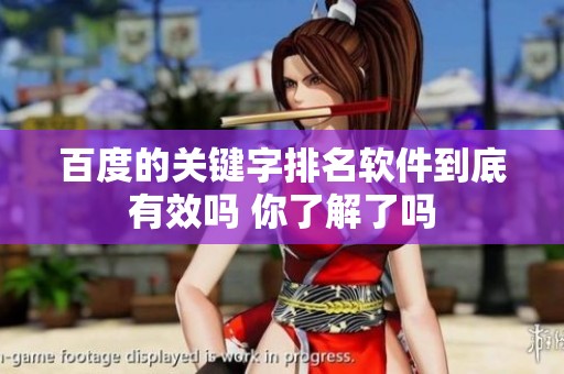 百度的关键字排名软件到底有效吗 你了解了吗