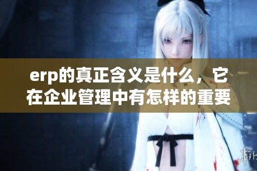 erp的真正含义是什么，它在企业管理中有怎样的重要作用呢