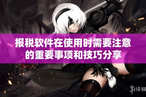 报税软件在使用时需要注意的重要事项和技巧分享