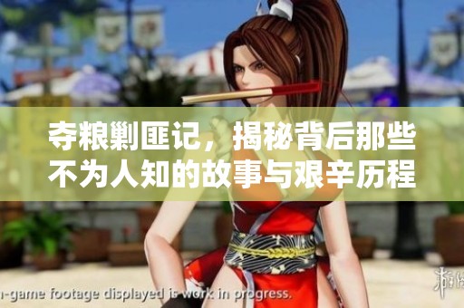 夺粮剿匪记，揭秘背后那些不为人知的故事与艰辛历程