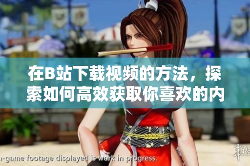 在B站下载视频的方法，探索如何高效获取你喜欢的内容