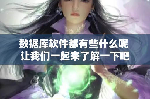 数据库软件都有些什么呢 让我们一起来了解一下吧