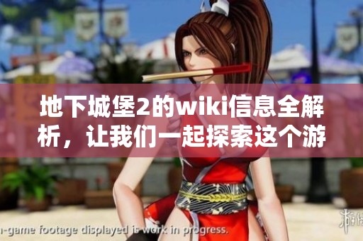 地下城堡2的wiki信息全解析，让我们一起探索这个游戏的奥秘。