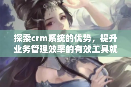 探索crm系统的优势，提升业务管理效率的有效工具就选17.com