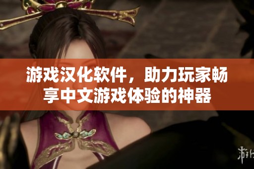 游戏汉化软件，助力玩家畅享中文游戏体验的神器