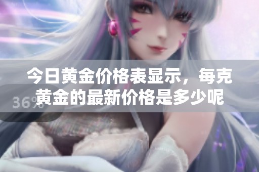 今日黄金价格表显示，每克黄金的最新价格是多少呢