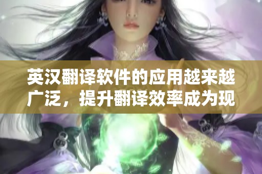 英汉翻译软件的应用越来越广泛，提升翻译效率成为现代需求