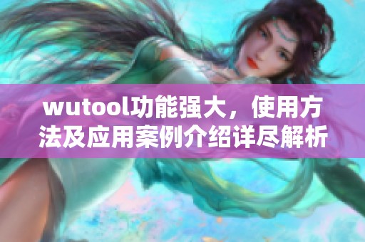 wutool功能强大，使用方法及应用案例介绍详尽解析