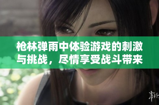 枪林弹雨中体验游戏的刺激与挑战，尽情享受战斗带来的乐趣