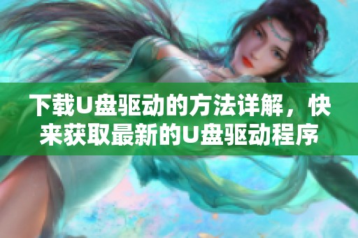 下载U盘驱动的方法详解，快来获取最新的U盘驱动程序！