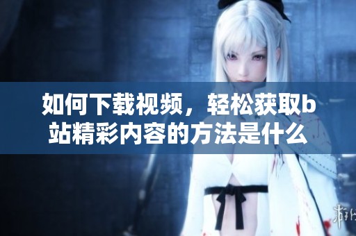 如何下载视频，轻松获取b站精彩内容的方法是什么