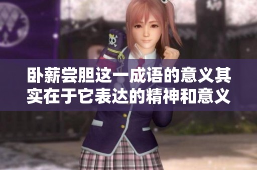 卧薪尝胆这一成语的意义其实在于它表达的精神和意义