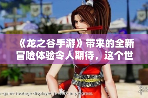 《龙之谷手游》带来的全新冒险体验令人期待，这个世界的不平凡等待着你！