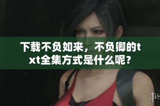 下载不负如来，不负卿的txt全集方式是什么呢？