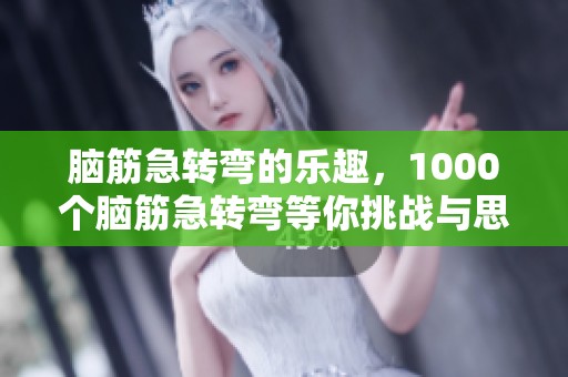 脑筋急转弯的乐趣，1000个脑筋急转弯等你挑战与思考