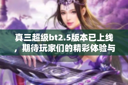 真三超级bt2.5版本已上线，期待玩家们的精彩体验与反馈