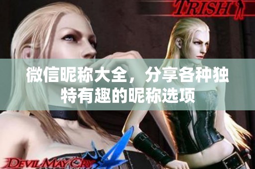 微信昵称大全，分享各种独特有趣的昵称选项