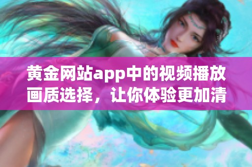 黄金网站app中的视频播放画质选择，让你体验更加清晰的视听盛宴