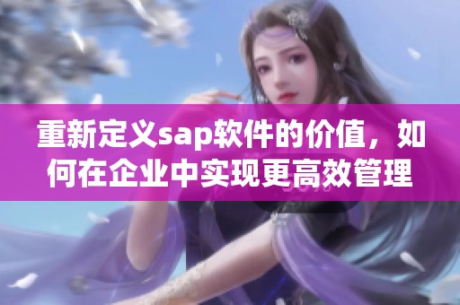重新定义sap软件的价值，如何在企业中实现更高效管理