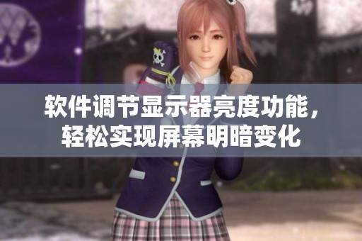 软件调节显示器亮度功能，轻松实现屏幕明暗变化