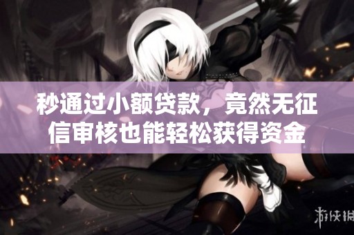 秒通过小额贷款，竟然无征信审核也能轻松获得资金