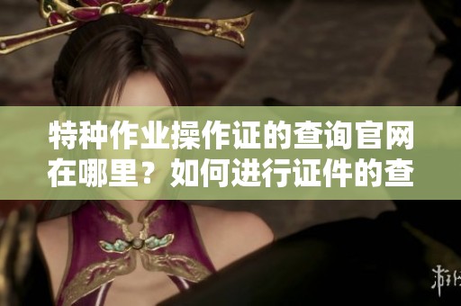 特种作业操作证的查询官网在哪里？如何进行证件的查询请看这里。